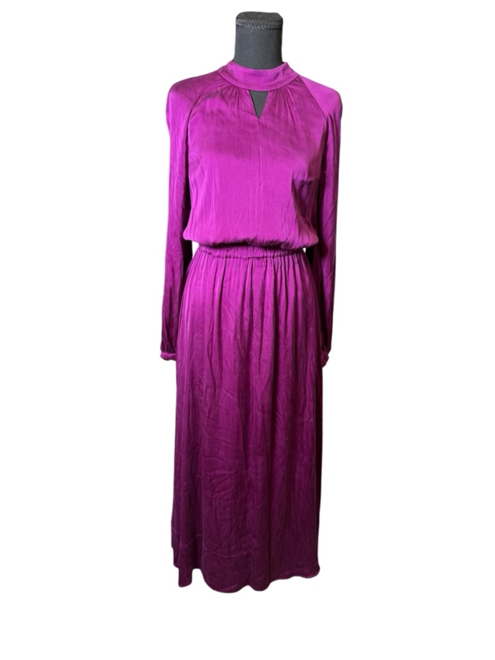 Milly Long-Sleeve Maxi Dress in Deep Plum - Picture 3 of 4